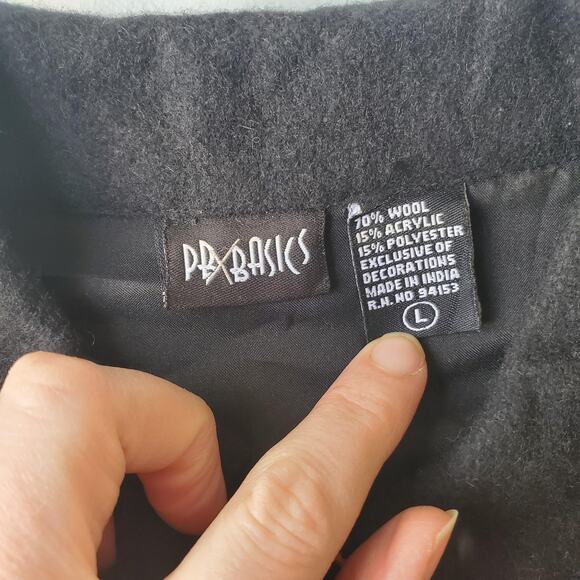 Vintage Vest Womens Large Black Orange Wool Halloween Cat Bat Pumpkin Ghost - Picture 3 of 6